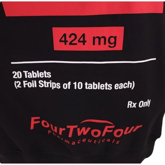 424 MG Print Oversized Hoody XS Men Black Pharmaceuticals On Fairfax Hoodie - Picture 5 of 15